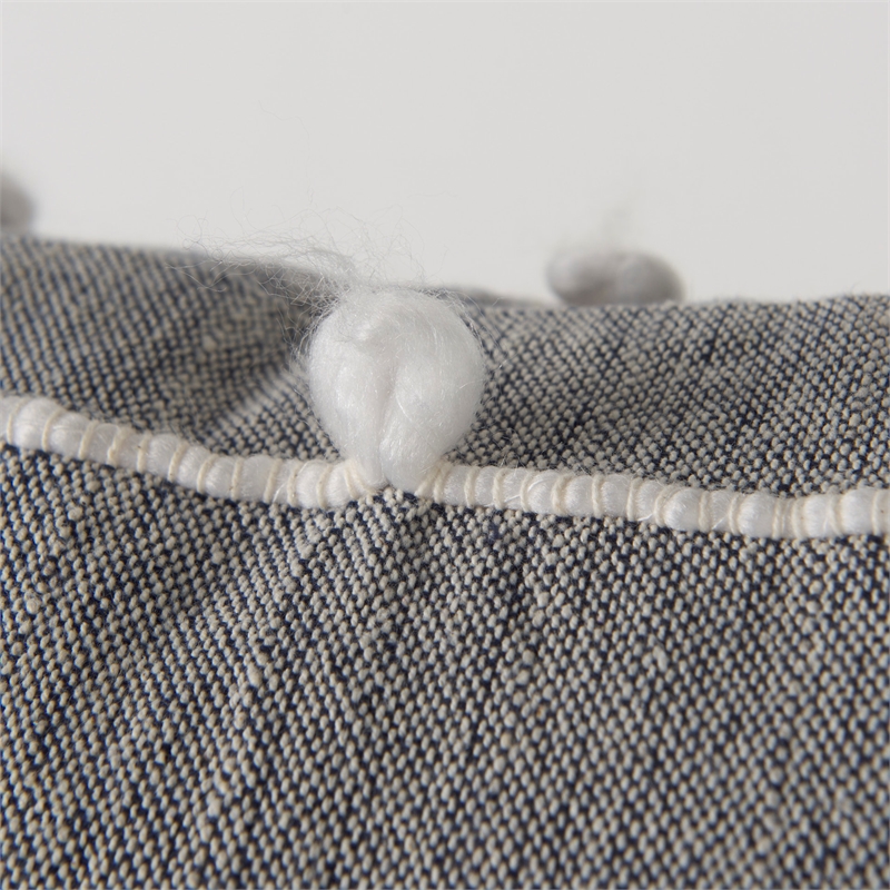 Mercana Linda 20 X 20 Navy And Cream With White Detail Decorative Pillow Cover