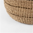 Mercana Hayes Medium Brown Seagrass Round Basket With Stripe Pattern in Set Of 2