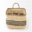 Mercana Emma Light Brown Seagrass Rectangular Basket W/ Black Stripes (Set Of 2)