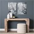 Mercana Memory Lanes Diptych Italian Laneway On Canvas Oil Painting in Gray