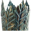 Mercana Pana I Small Green/Gold Metal Leaf Table Candle Holder