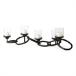 Mercana Quito Black Metal Chain-Link Five Candle Table Candle Holder
