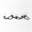 Mercana Quito Black Metal Chain-Link Five Candle Table Candle Holder