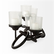 Mercana Quito Black Metal Chain-Link Five Candle Table Candle Holder