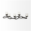 Mercana Quito Black Metal Chain-Link Five Candle Table Candle Holder