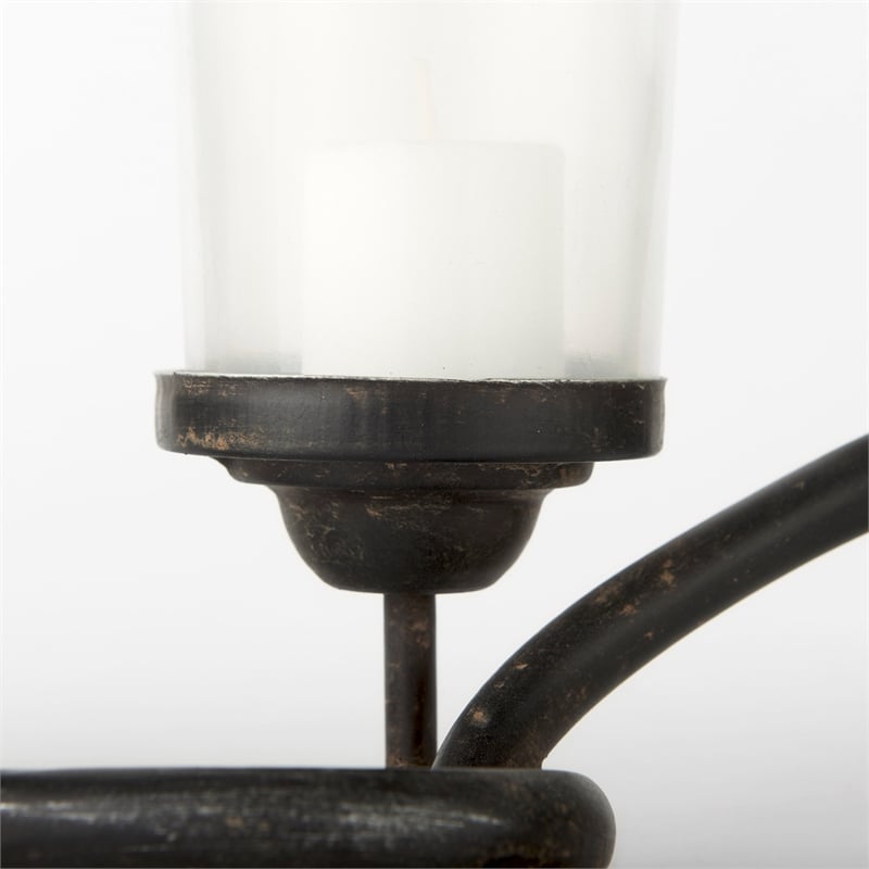 Mercana Quito Black Metal Chain-Link Five Candle Table Candle Holder