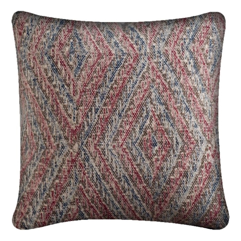 Mercana Nicand 18 X 18 Red/Blue Diamond Pattern Decorative Pillow Cover