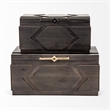 Mercana Cassia Brown Wooden Boxes (Set Of 2)