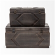 Mercana Cassia Brown Wooden Boxes (Set Of 2)