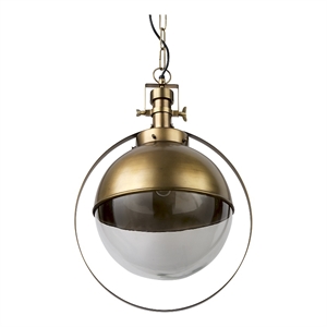 Mercana Leighton I 15X20 Gold Toned Metal Spherical Pendant Light in Clear