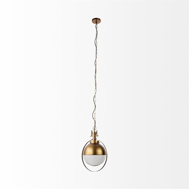 Mercana Leighton I 15X20 Gold Toned Metal Spherical Pendant Light in Clear