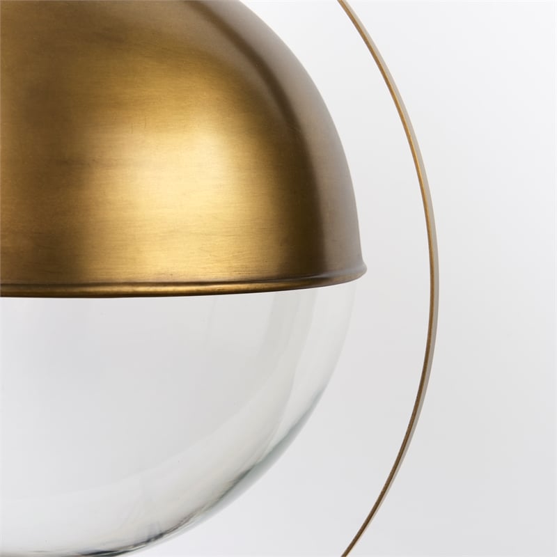 Mercana Leighton I 15X20 Gold Toned Metal Spherical Pendant Light in Clear