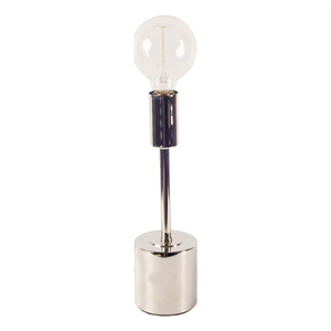 Mercana Mooney (17.5&quotH) Metallic-Silver Metal Shade-Less Table Lamp