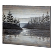 Mercana Sunset Narrows 48X36 Original Hand Painted On Wood Oil Painting in Gray