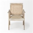 Mercana Teryn Natural Wooden Base W/Mesh Back Accent Chair in Beige/Cream