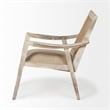 Mercana Teryn Natural Wooden Base W/Mesh Back Accent Chair in Beige/Cream