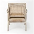Mercana Teryn Natural Wooden Base W/Mesh Back Accent Chair in Beige/Cream