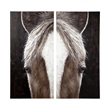 Mercana Equus Diptych 60X60 Horse On Wood Oil Painting in Brown