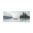 Mercana Solitude 72X30 Canoe On The Lake On Wood Oil Painting in White