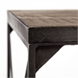 Mercana Trestman Ii Square Top Brown Wood And Iron Cross Braced End/Side Table