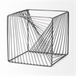 Mercana Rochon 8L X 8W Gray Metal Decorative Cube in Gunmetal