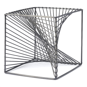 Mercana Rochon 8L X 8W Gray Metal Decorative Cube in Gunmetal
