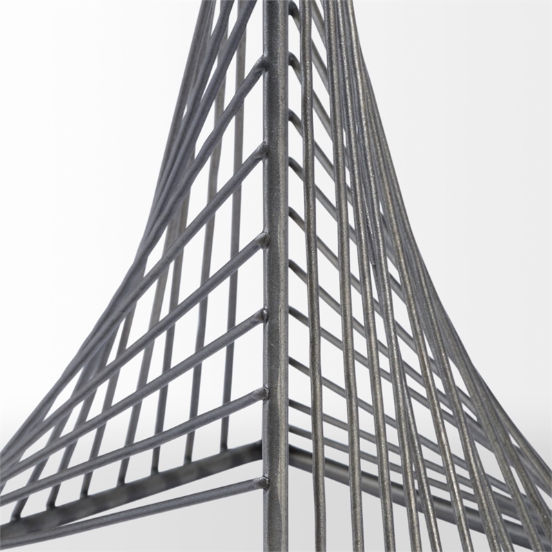 Mercana Risley 8L X 8W Gray Metal Triangular Decorative Object in Gunmetal