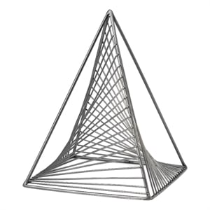 Mercana Risley 8L X 8W Gray Metal Triangular Decorative Object in Gunmetal