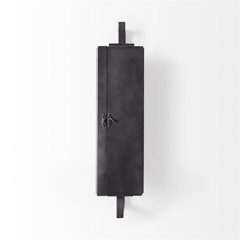Mercana Hagar Rectangular Large industrial Wall Clock in Black