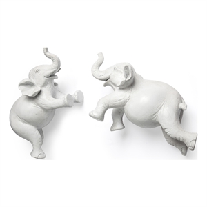 Mercana Maynard Set Of 2 White Elephant Wall Decorations