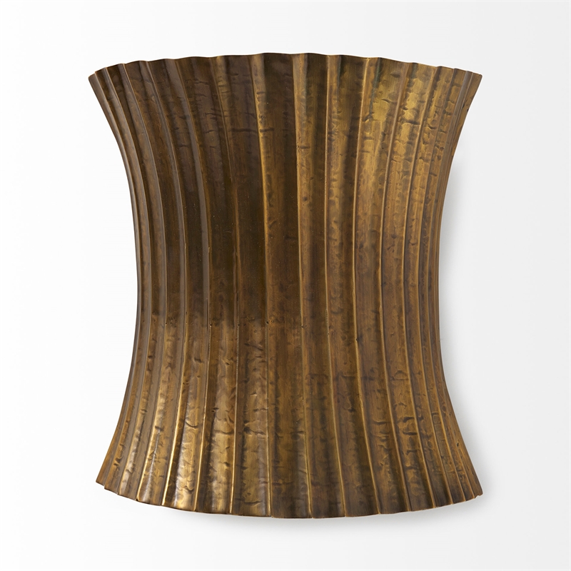 Mercana Letitia 10.5L X 5.5W X 11.0H Gold Hammered Metal Fan Wall Sconce