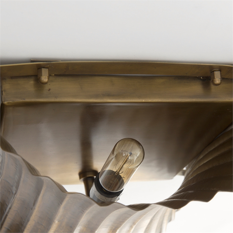 Mercana Letitia 10.5L X 5.5W X 11.0H Gold Hammered Metal Fan Wall Sconce