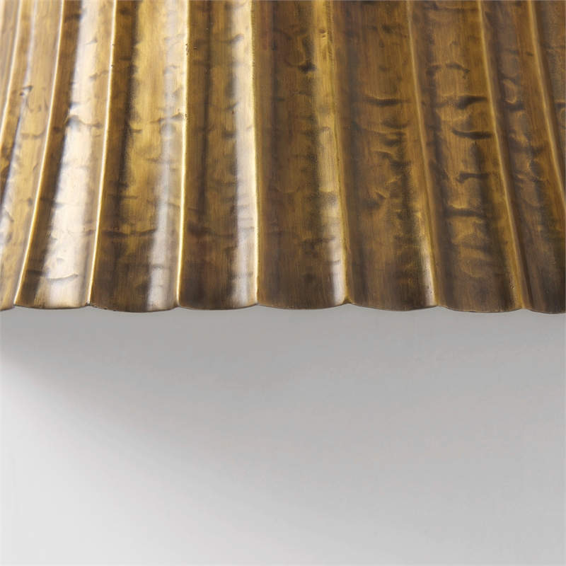 Mercana Letitia 10.5L X 5.5W X 11.0H Gold Hammered Metal Fan Wall Sconce