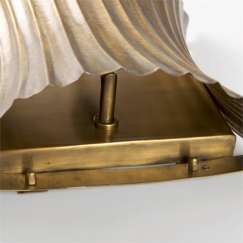 Mercana Letitia 10.5L X 5.5W X 11.0H Gold Hammered Metal Fan Wall Sconce