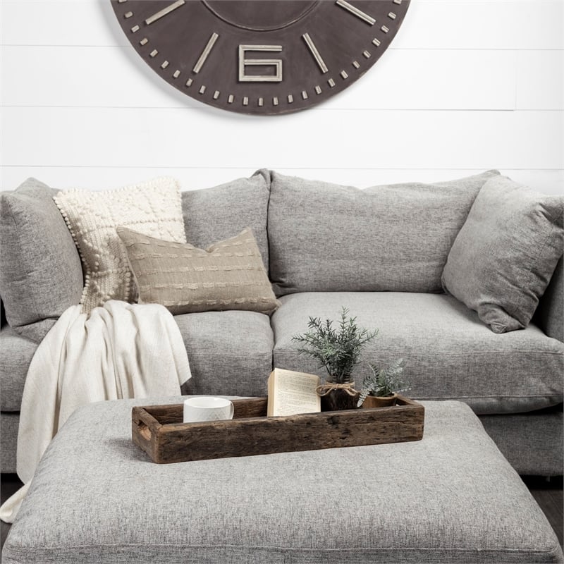 Mercana Vernon Small 24L X 7W Brown Reclaimed Wood Tray