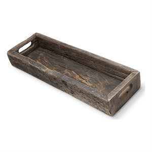 Mercana Vernon Small 24L X 7W Brown Reclaimed Wood Tray
