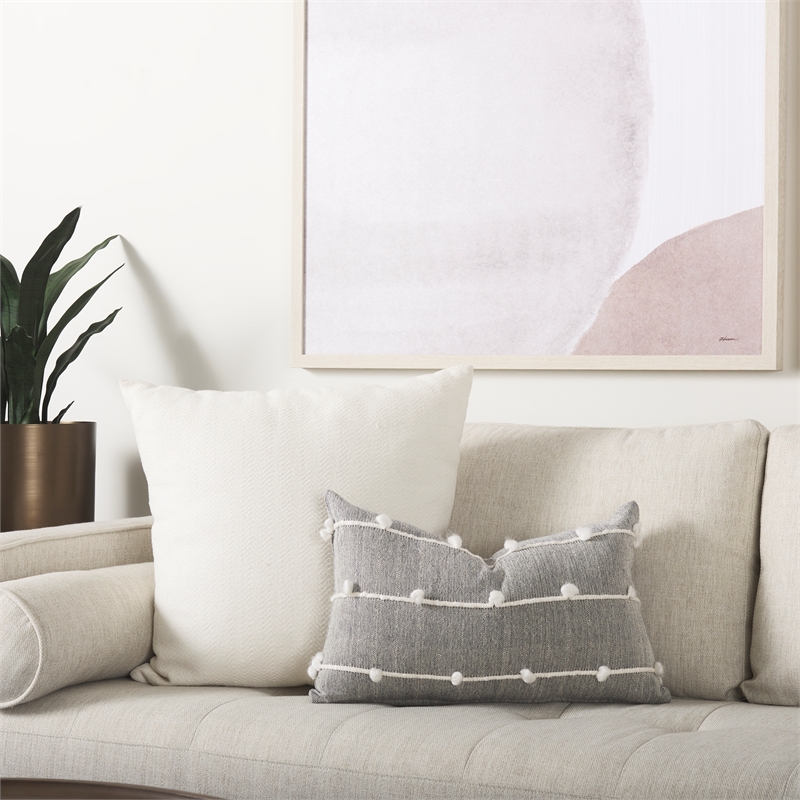 Mercana Linda 13 X 21 Navy And Cream With White Detail Decorative Pillow Cover