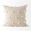 Mercana Erica 20 X 20 Cream With White Detail Decorative Pillow Cover