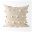 Mercana Erica 20 X 20 Cream With White Detail Decorative Pillow Cover