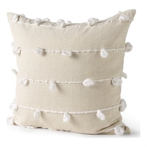 Mercana Erica 20 X 20 Cream With White Detail Decorative Pillow Cover