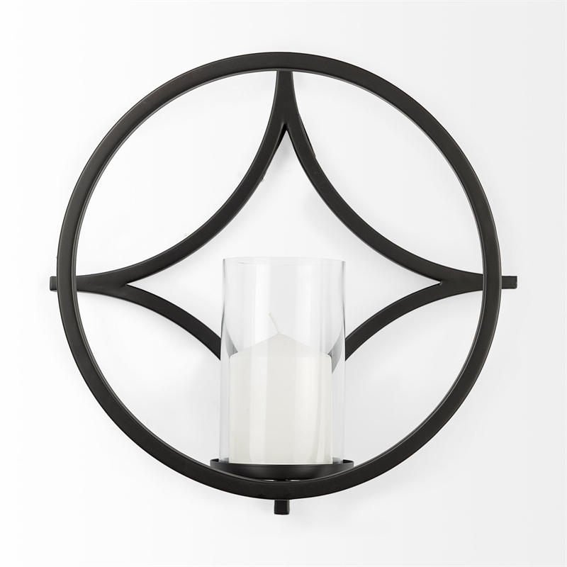 Mercana Lyra Ii Wall-Mounted Candle Holder in Black