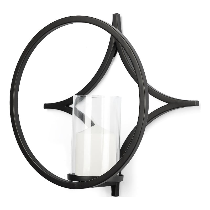 Mercana Lyra Ii Wall-Mounted Candle Holder in Black