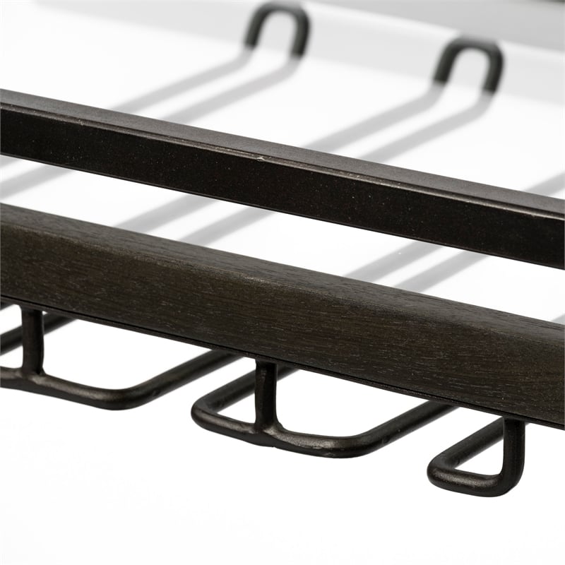 Mercana Chriselle Black Metal And Glass Two Tier Bar Cart