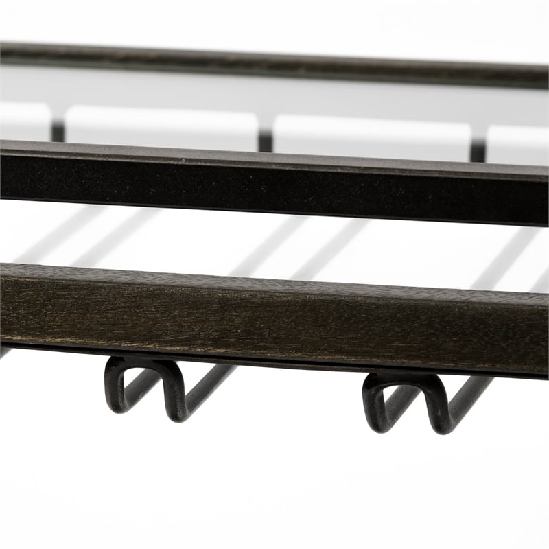 Mercana Chriselle Black Metal And Glass Two Tier Bar Cart