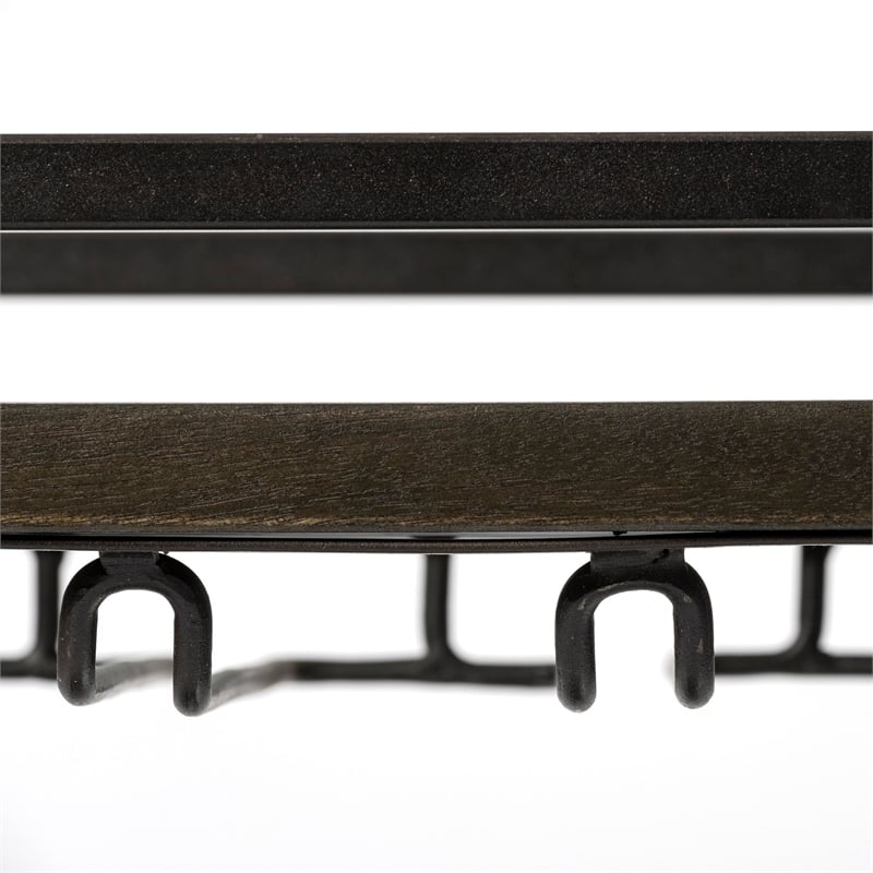 Mercana Chriselle Black Metal And Glass Two Tier Bar Cart