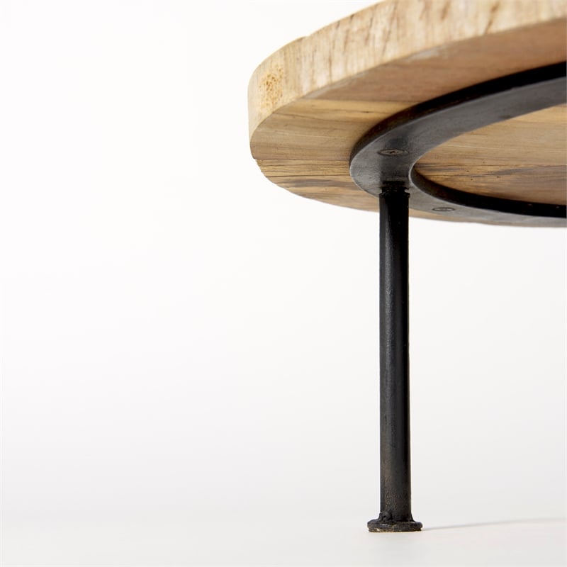 Mercana Cedric Round Decorative Display Stand in Black And Black