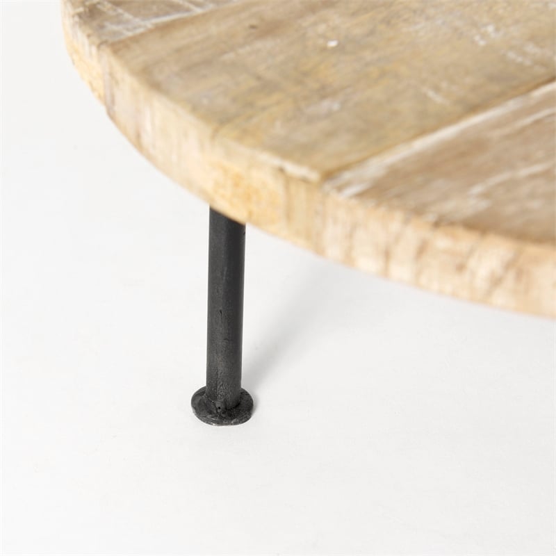Mercana Cedric Round Decorative Display Stand in Black And Black