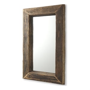Mercana Gerome 28 X 48 Brown Wood Frame Rectangular Wall Mirror