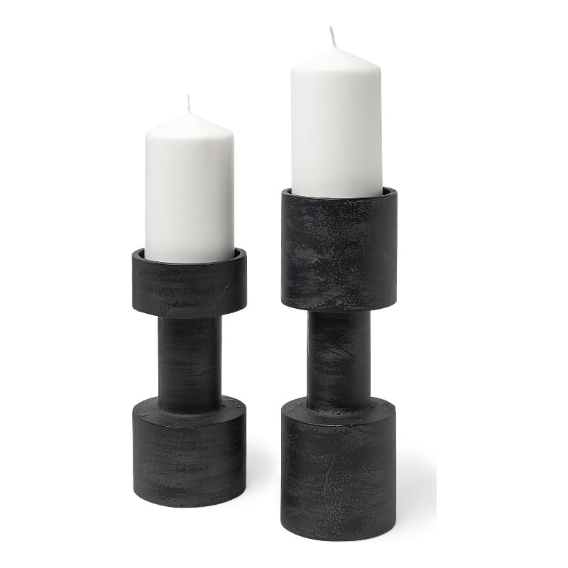 Mercana Bolton I 3.9L X 3.9W X 10.6H Black Metal Table Candle Holders