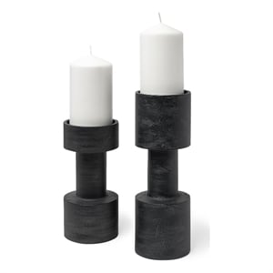 Mercana Bolton I 3.9L X 3.9W X 10.6H Black Metal Table Candle Holders